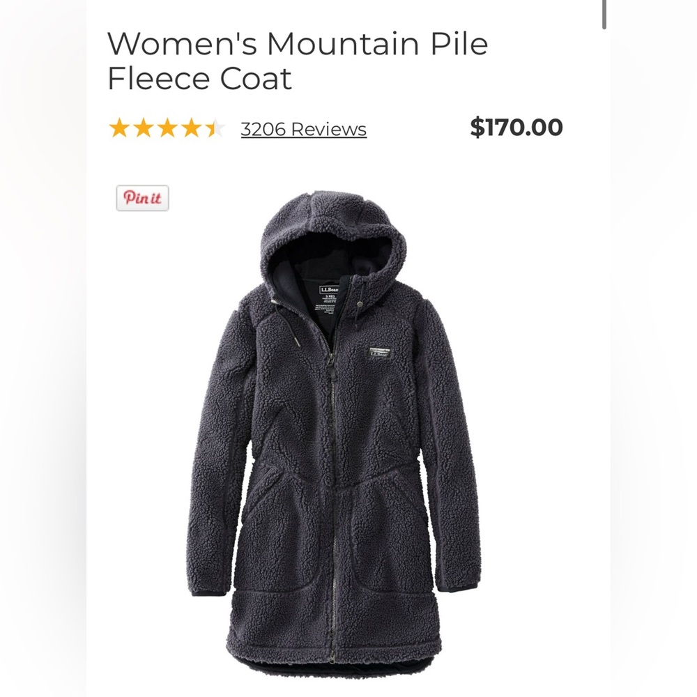 LL Bean Women’s Mountain Pile Fleece Coat